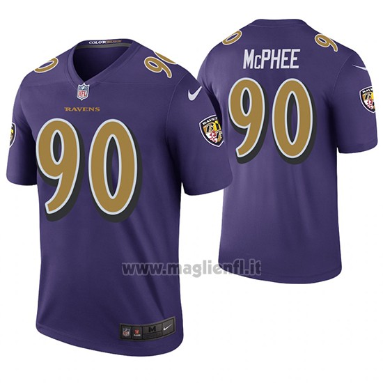 Maglia NFL Legend Baltimore Ravens Pernell Mcphee Viola Color Rush